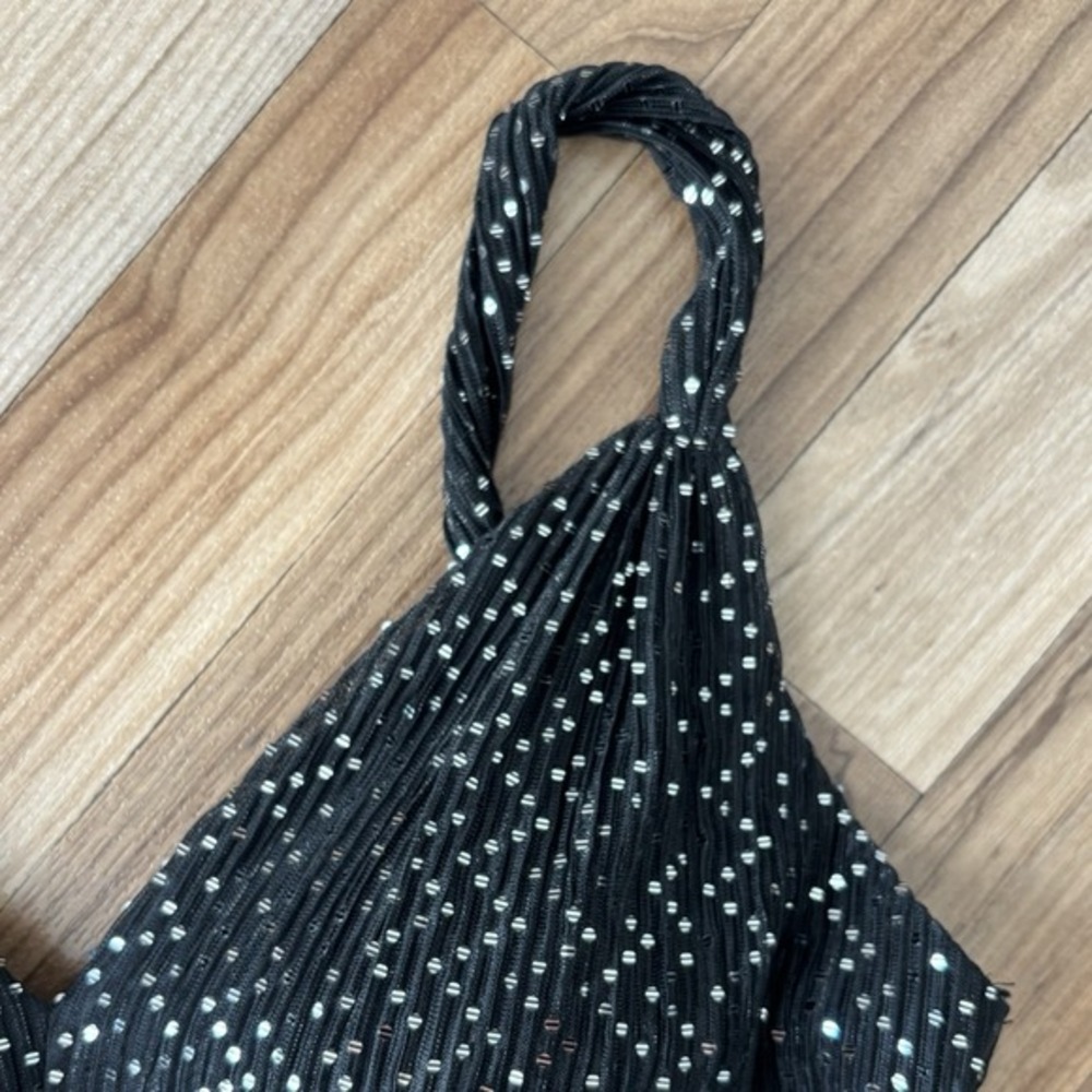 City Studio Mini Dress Sz 9 Black Silver Whimsygoth Glitter Baby‎ Doll Y2K Hoco - Picture 5 of 14